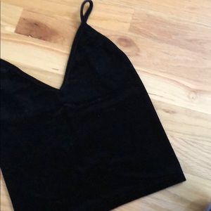 Brandy Melville Velvet Black Crop Too